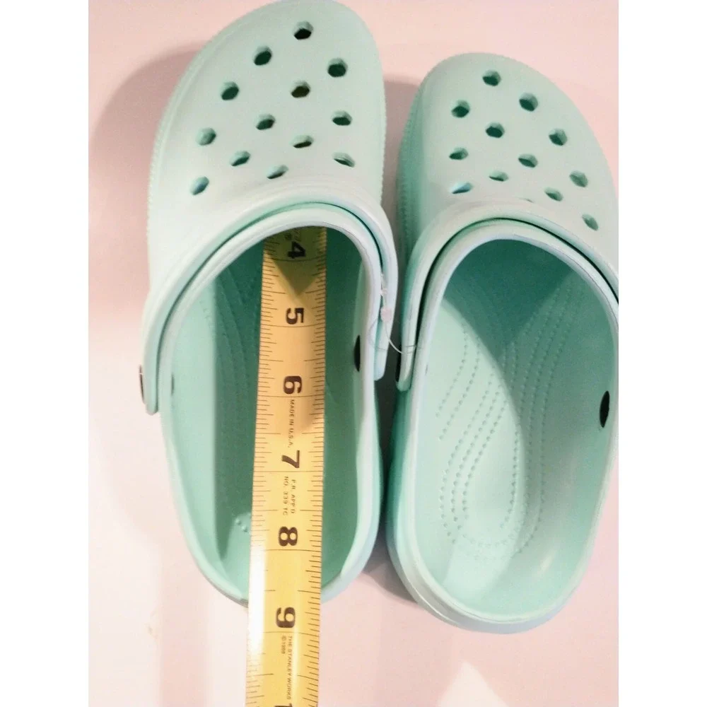 Amoji Garden Clogs Unisex Youth W-10 M-8 Mint Blue Sandals Casual Slip On Shoes